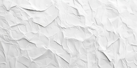 Poster - Crumpled white paper texture background showcasing subtle creases and shadows with a smooth light gray gradient for added depth and dimension