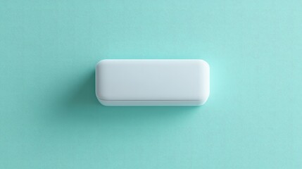 Poster - White wall-mounted AC unit with energy-saving mode, placed on a pastel mint background, top-down perspective.