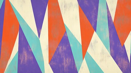 Poster - Colorful Geometric Abstract Pattern with Triangles and Stripes