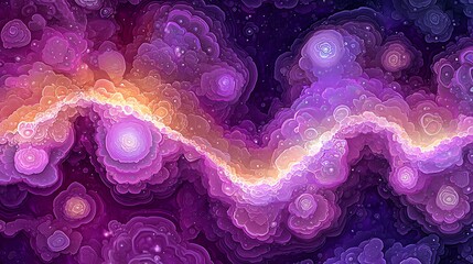 Aufkleber - Cosmic nebula swirls, purple and orange, abstract background, space art, design