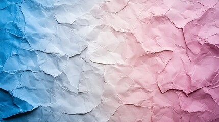 Poster - Crumpled paper texture, blue pink gradient, abstract background, design element