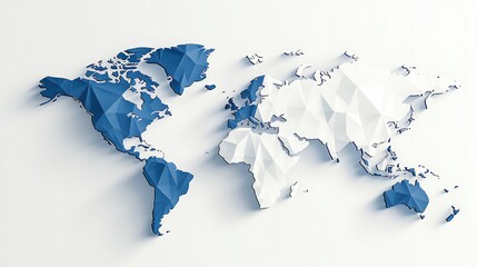 Poster - Low Polygonal World Map Graphic Design Illustration Global Business Concept