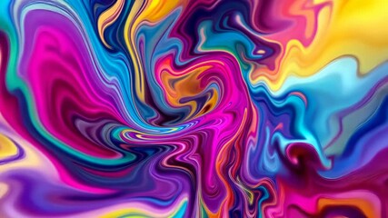Poster - Vibrant abstract liquid swirl animation with fluid color transitions