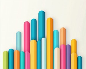 Aufkleber - Colorful Abstract Background Design with Cylindrical Shapes and Vibrant Hues