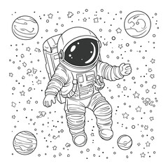 Wall Mural - astronaut floating in space among the stars