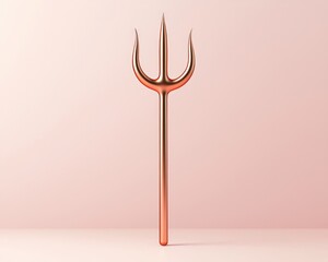 Poster - Rose Gold Trident Minimalist Design Abstract Symbol Power