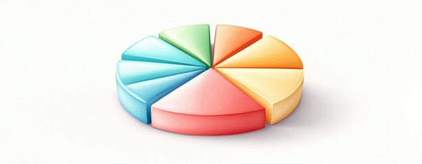 Aufkleber - Colorful 3D Pie Chart Data Presentation Business Graph Statistics