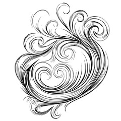 Poster - elegant swirling decorative pattern with intricate details and flowing lines typical of classic art 