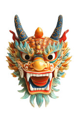 Wall Mural - Isolated Colorful Dragon Mask