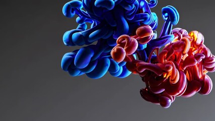 Leinwandbilder - Colorful abstract swirls mix in a dynamic display of fluid motion and vibrant hues in a captivating artistic creation