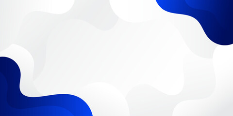 Wall Mural - abstract background with trendy wavy geometric elements. dynamic white and blue gradient color compo