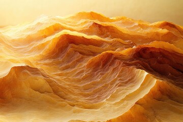 Aufkleber - Abstract landscape of golden, undulating hills and valleys, evoking a sense of warmth and tranquility.