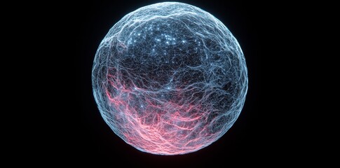 Poster - digital globe features a 3d illustration of the virtual communication system utilizing holograms on 