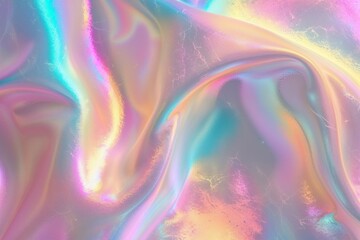 Poster - iridescent pastel retro gradient background with vintage noise texture