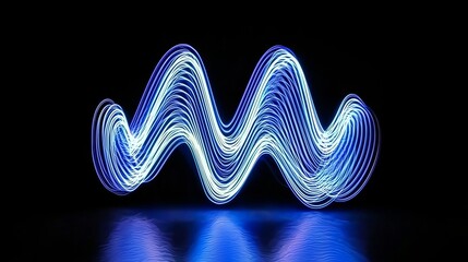 Poster - Neon pink and blue light streaks are visible in this 3D illustration of an abstract motion background