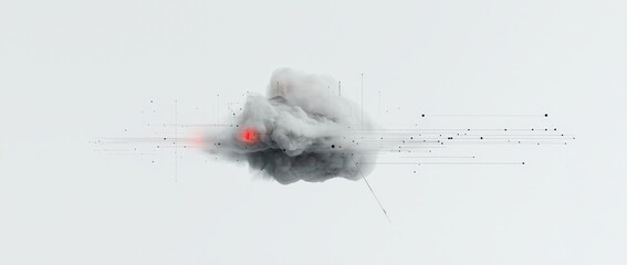 Fototapete - Cloud technology serves as the foundation for an integrated digital web concept background