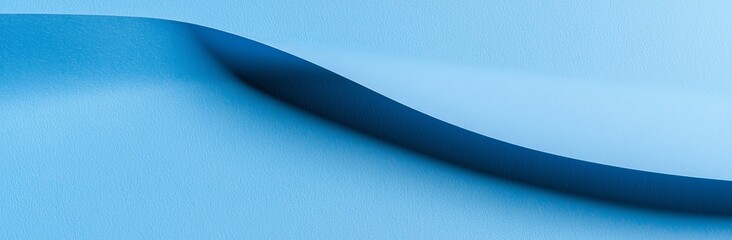 Poster - Abstract blue and light blue geometric shapes form a composition on a paper banner background
