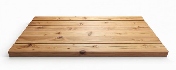 Aufkleber - Top of empty wooden table isolated on transparent background. Wood planks with natural texture for product display. Design mockup with copy space for object placement.