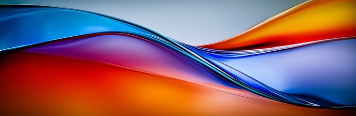 Poster - a vibrant and artistic background featuring a horizontal abstract wave in shades of royal blue, mode