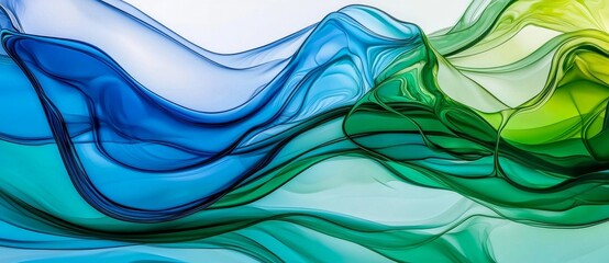 Poster - The banner is colorful and horizontal, set against a curvy background illustration characterized by medium aqua marine, very dark blue, and teal blue colors