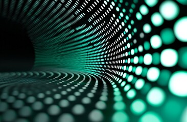 Poster - the background of a concept design features a green abstract pattern with geometric lines