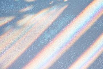 Poster - high resolution full frame macro image of abstract pastel iridescent holographic foil, including light leaks and a wrinkled holo color material with a cool glitter surface that has a shiny rainbow
