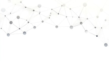 Poster - Abstract network connection, digital nodes, white background, futuristic design, website banner