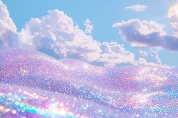 Poster - an iridescent neon background, holographic abstract soft pastel colors, and a hologram foil aestheti