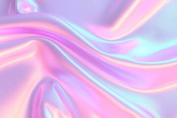 Poster - in a blend of retro and futuristic elements, an abstract modern pastel-colored holographic backgroun