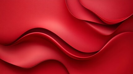 Poster - abstract red background, dynamic lines and smooth curves, gradient effect, bright and clear