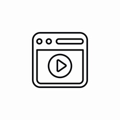 Poster - video player media icon vector sign