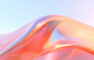 Poster - this 3d render depicts an abstract geometric crystal background with a liquid, iridescent texture