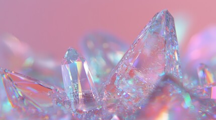 Poster - vivid rainbow colors are created as light rays pass through a crystal prism, set against a dazzling 