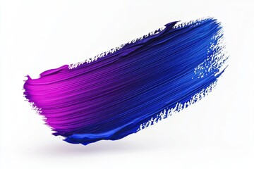 Poster - A gradient brushstroke of vibrant purple blending into deep blue against a white background, perfect for creative designs and artistic projects seeking a splash of color.