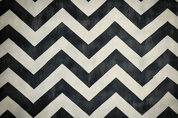 Poster - A modern chevron pattern wallpaper with alternating black and white stripes creating a zig-zag design, perfect for backgrounds, textures, and contemporary art.