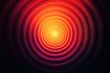 Poster - A mesmerizing concentric circle pattern in fiery hues, transitioning from deep red to bright yellow, creating a dynamic and captivating abstract background for creative designs.