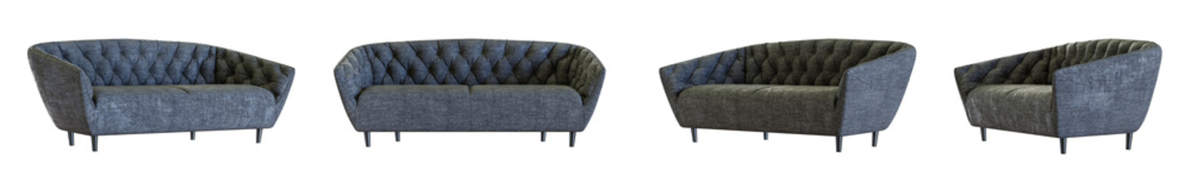 Poster - Sofa set isolated on transparent background. 3D render. 3D illustration.