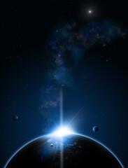 Wall Mural - space solar eclipse background