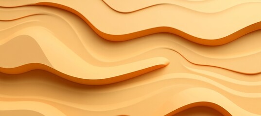 Canvas Print - Seamless Light Orange 3D Gentle Wave Texture Pattern Background, Minimalist Monochromatic Design