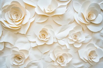 Poster - Elegant textured paper flowers create a modern backdrop for creative design