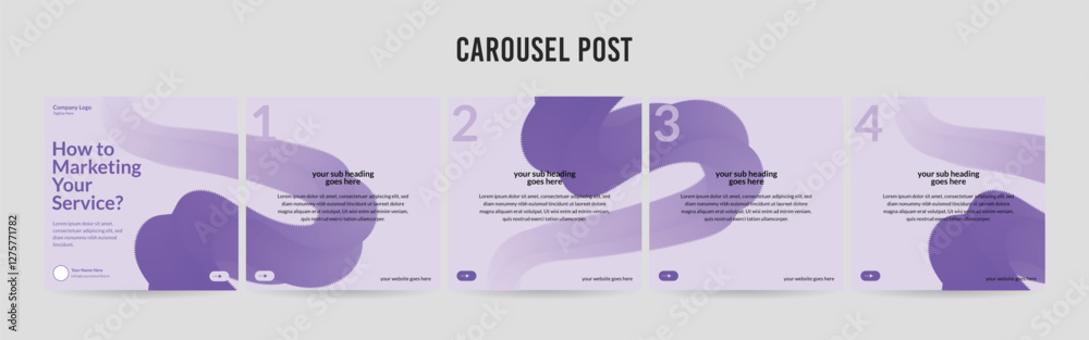 Editable Instagram Carousel Post Layout Set, Social Media Marketing ...