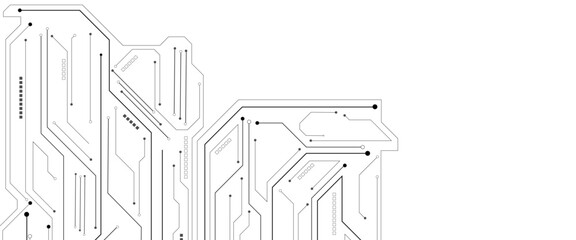 Poster - Abstract technology circuit diagram on white background. Technology black circuit diagram.