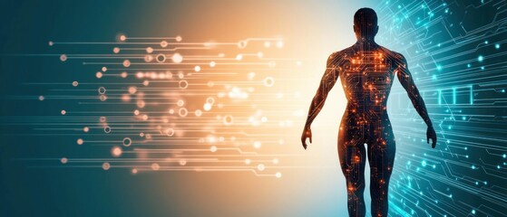 Poster - Human Body Circuitry Digital Transformation Technology Concept
