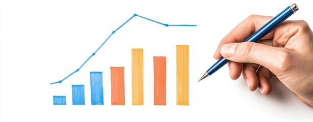 Aufkleber - Hand Drawing Growth Chart Business Success Strategy Planning Progress