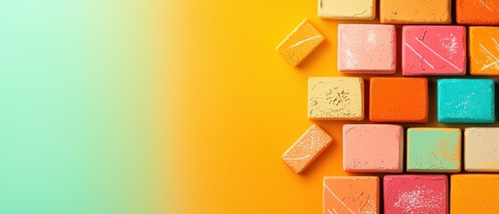 Aufkleber - Colorful Pastel Blocks Abstract Background Texture Design