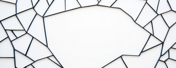 Aufkleber - Abstract White Geometric Background Black Lines Modern Design Wall Texture