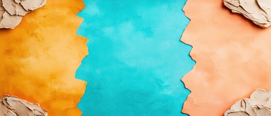 Poster - Abstract Textured Background Orange Peach Teal Colors Design