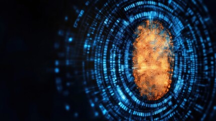 Poster - Digital Fingerprint Scan Abstract Background Technology Image