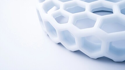 Aufkleber - Abstract Hexagonal Structure Light Blue Geometric Design Background