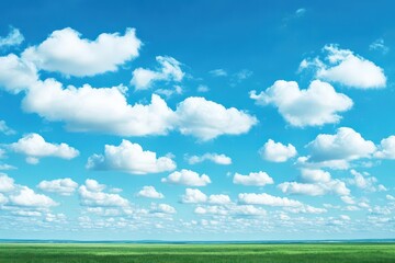 Aufkleber - A vast blue sky filled with soft, fluffy white clouds, creating a serene and peaceful atmosphere, perfect for a tranquil landscape scene